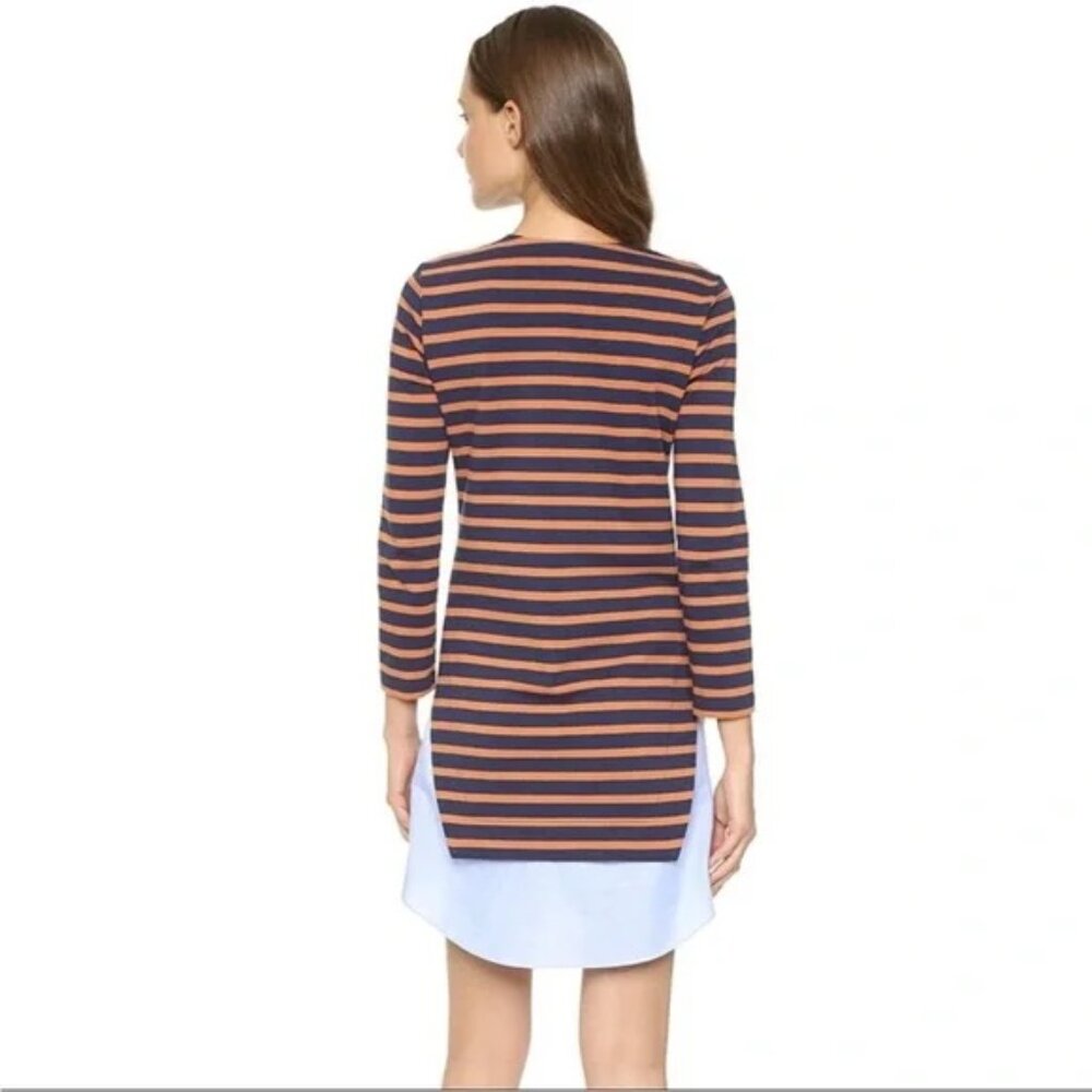 Veronica Beard Navy and Orange Striped Charter Combo Shirt Dress Size S - Picture 3 of 9